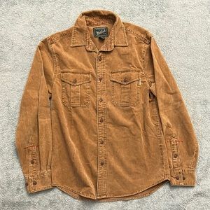 Woolrich Vintage Brown Corduroy Button-Down Shirt Size Small